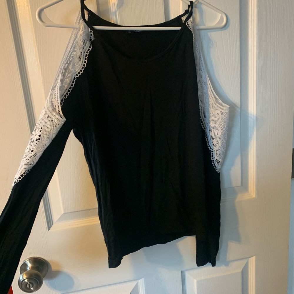 Black and white lace top